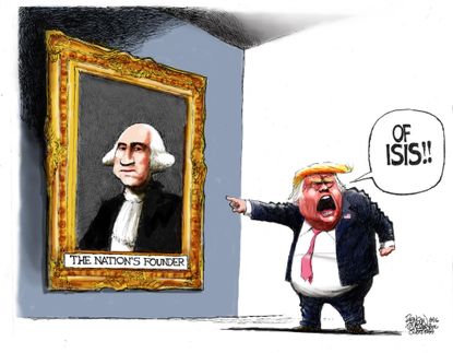 Political cartoon U.S. Donald Trump George Washington founder ISIS