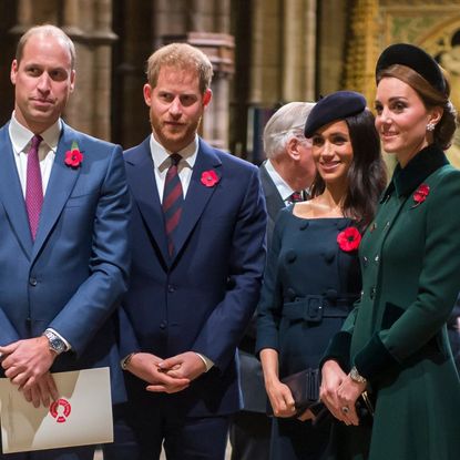 The Prince and Princess of Wales and the Duke and Duchess of Sussex attend a service at Westminster Abbey in 2018