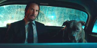 Keanu Reeves and dog in John Wick 3