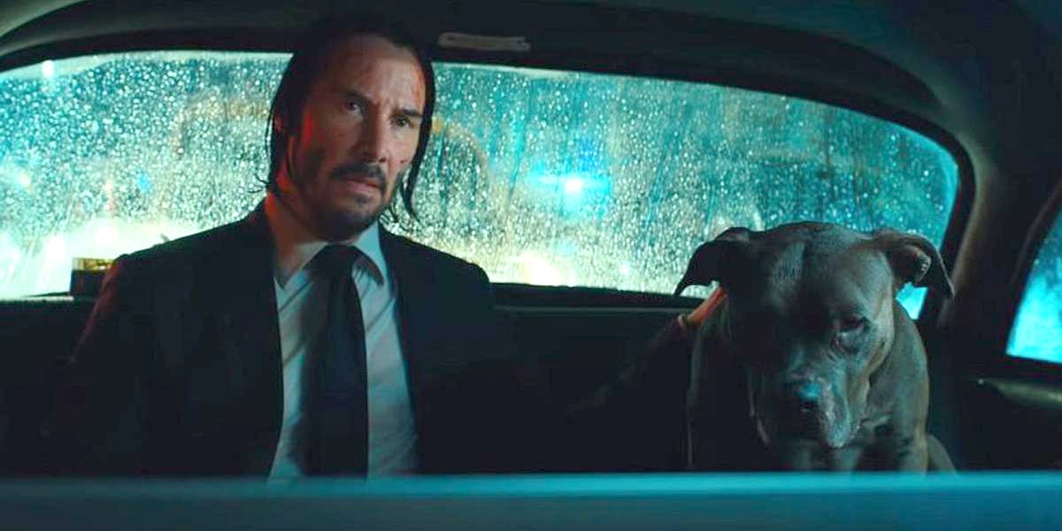 Keanu Reeves and dog in John Wick 3