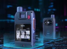 Body camera with police on the screen