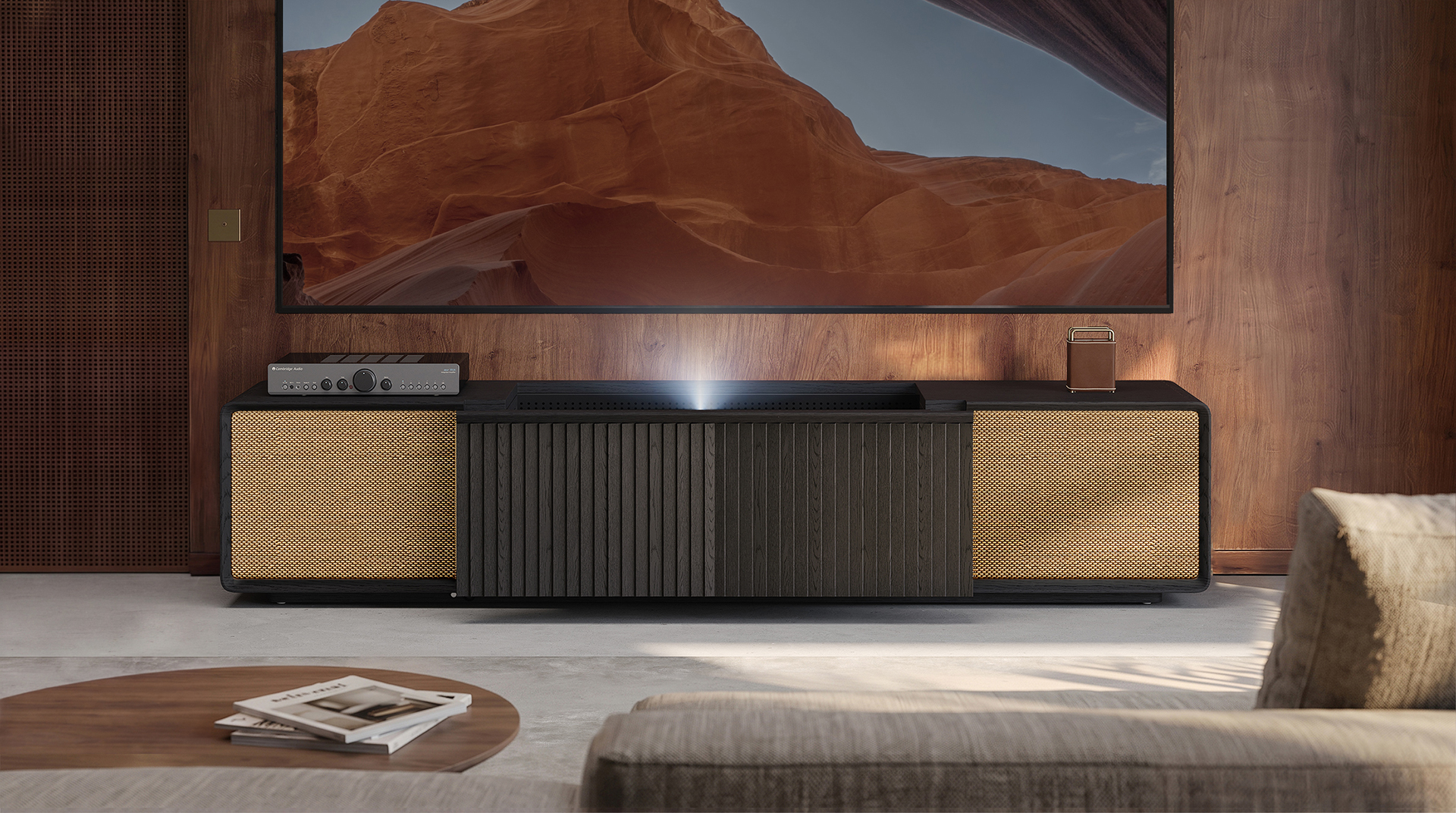 Cinest Core Collection in a brown living room 