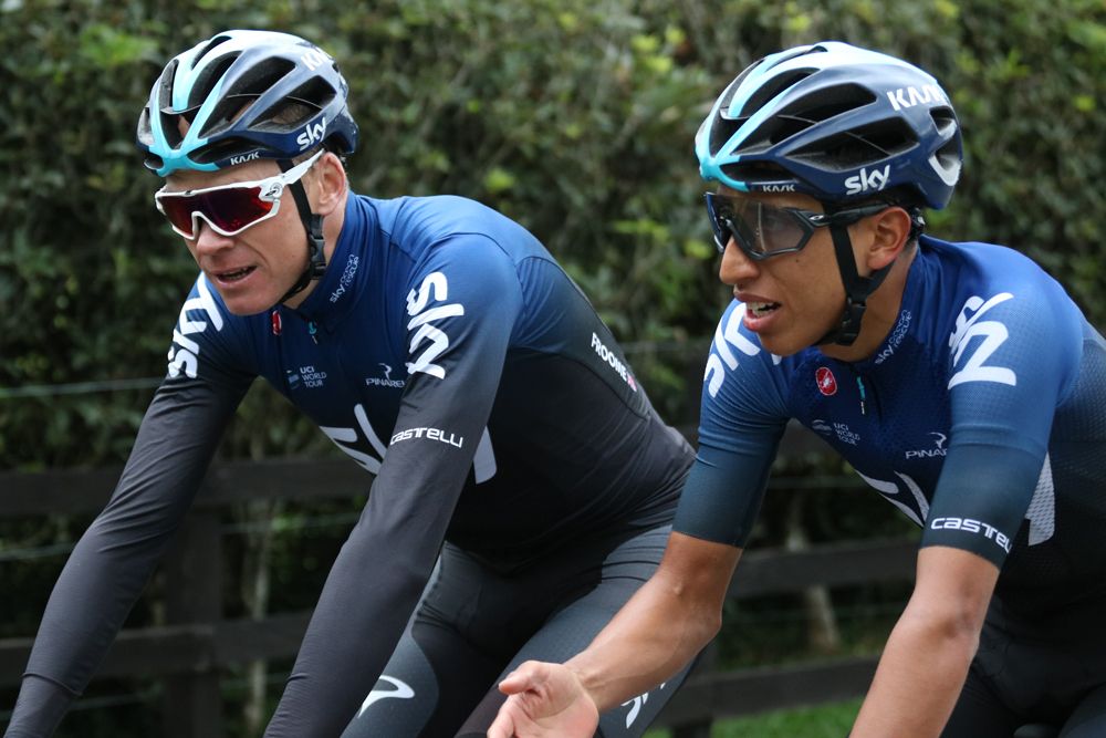 Chris Froome and Egan Bernal training in Colombia
