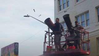 Mics fired from confetti cannons