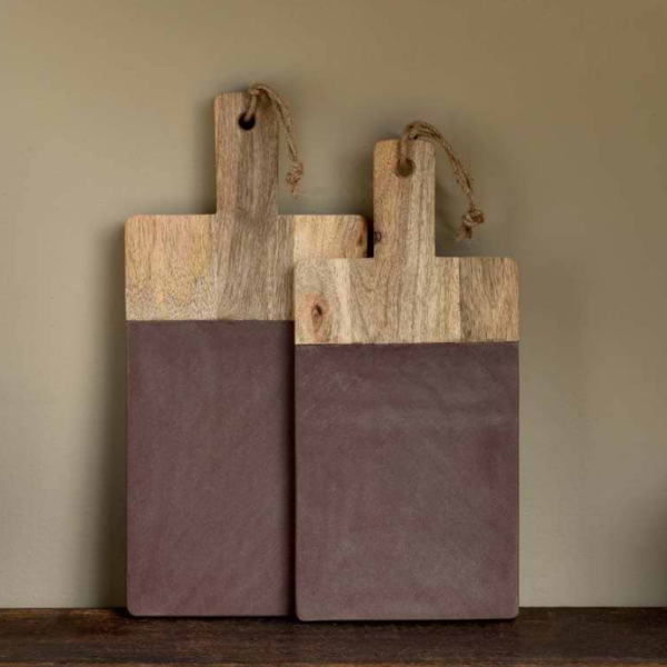 nkuku, Cassia Mango Wood &amp;amp; Stone Board - Natural