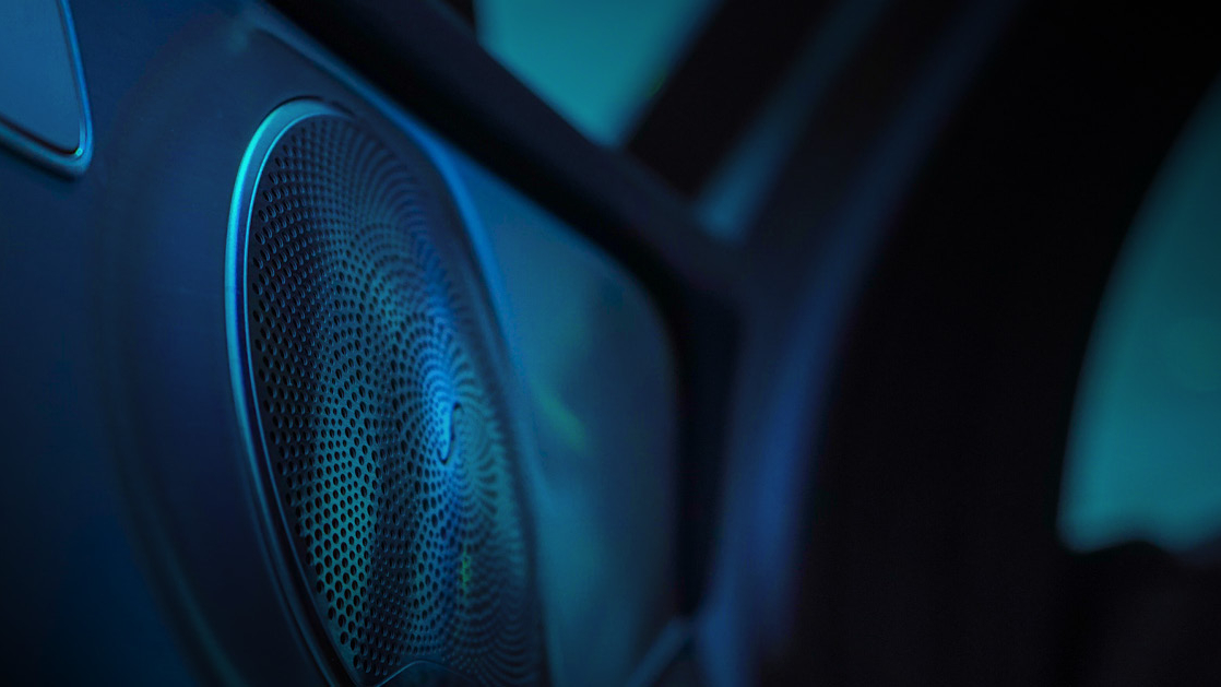A close up of a speaker within the Nio ET7 electric car