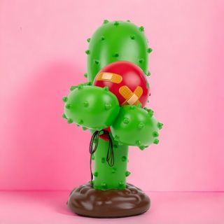 ‘Love Hurts You’ cactus holding a balloon