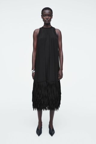 Fringed-Hem Dress