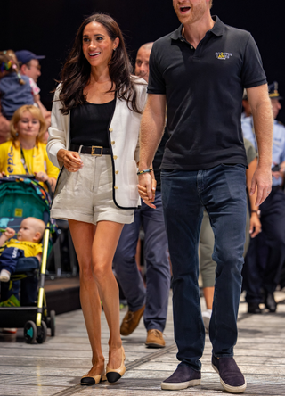 Meghan, Duchess of Sussex, walks after attending competitions at the 2023 Invictus Games in Duesseldorf, western Germany on September 13, 2023. The Invictus Games, an international sports competition for wounded soldiers founded by British royal Prince Harry in 2014 run from September 9 to 16, 2023 in Duesseldorf.