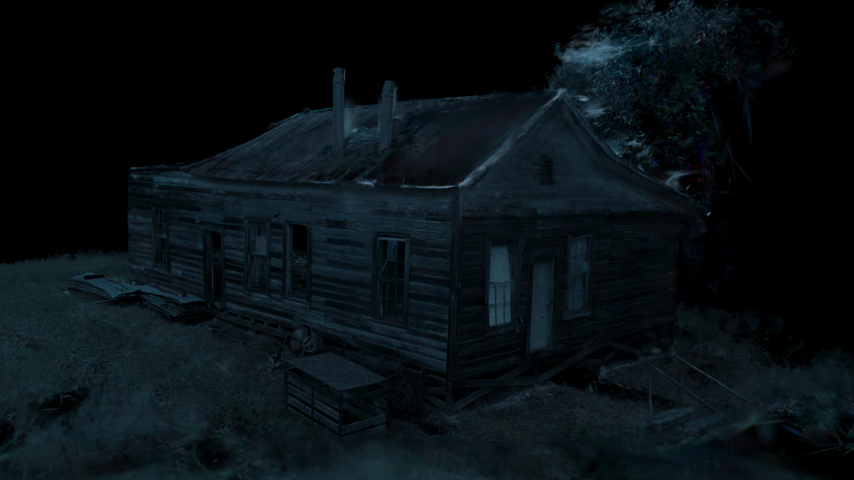 A scanned Gaussian Spat of a house