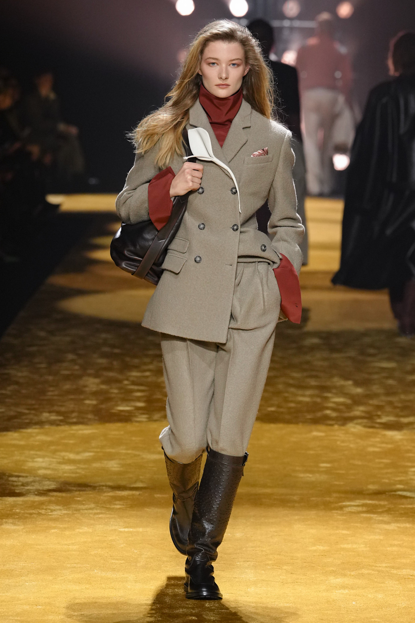 Model walks the Hugo Boss autumn/winter 2026 runway.