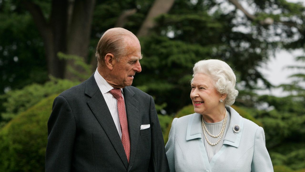 HAMPSHIRE, ENGLAND - UNDATED: In this image, made available November 18, 2007, HM The Queen Elizabeth II and Prince Philip, The Duke of Edinburgh re-visit Broadlands, to mark their Diamond Wedding Anniversary on November 20. The royals spent their wedding night at Broadlands in Hampshire in November 1947, the former home of Prince Philip&#039;s uncle, Earl Mountbatten. (Photo by Tim Graham/Getty Images)