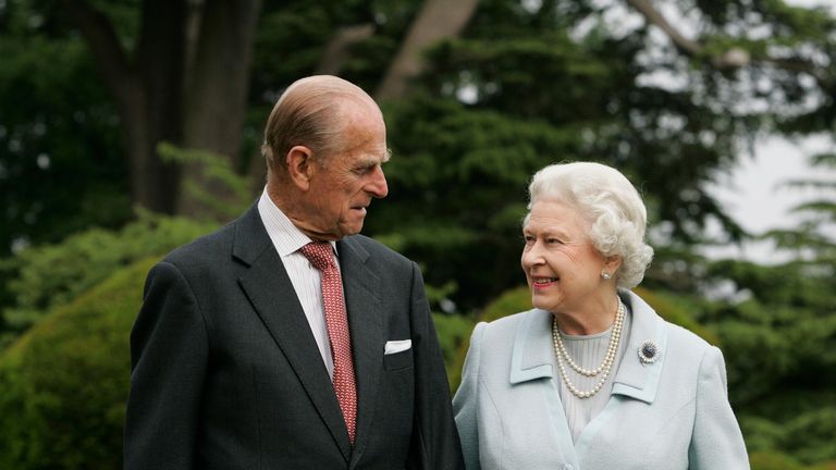 HAMPSHIRE, ENGLAND - UNDATED: In this image, made available November 18, 2007, HM The Queen Elizabeth II and Prince Philip, The Duke of Edinburgh re-visit Broadlands, to mark their Diamond Wedding Anniversary on November 20. The royals spent their wedding night at Broadlands in Hampshire in November 1947, the former home of Prince Philip's uncle, Earl Mountbatten. (Photo by Tim Graham/Getty Images)