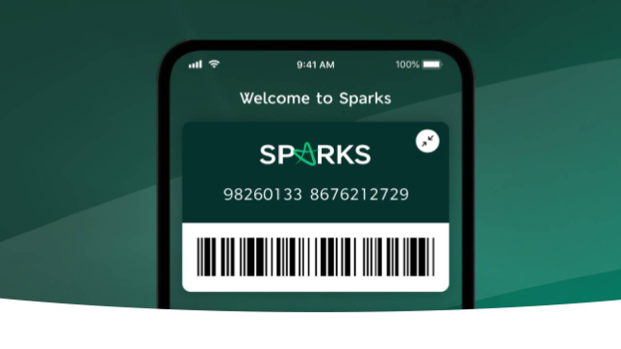 The M&amp;S Sparks Card app on a smart phone.