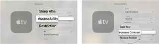 Increasing the contrast on Apple TV