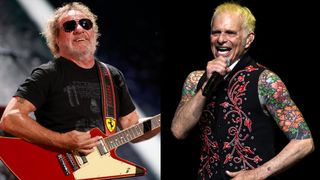 LEFT: Sammy Hagar performs at the iHeartRadio Music Festival, September 19, 2025 in Las Vegas. RIGHT: David Lee Roth performs at Fallsview Casino Resort on May 21, 2026 in Niagara Falls, Ontario. 
