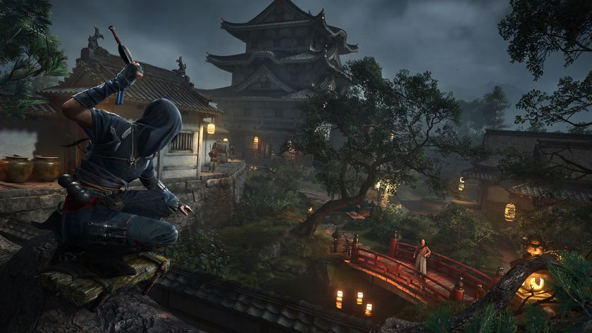 Upcoming Ubisoft games: Naoe targeting an enemy in the new game Assassin&#039;s Creed Shadows.