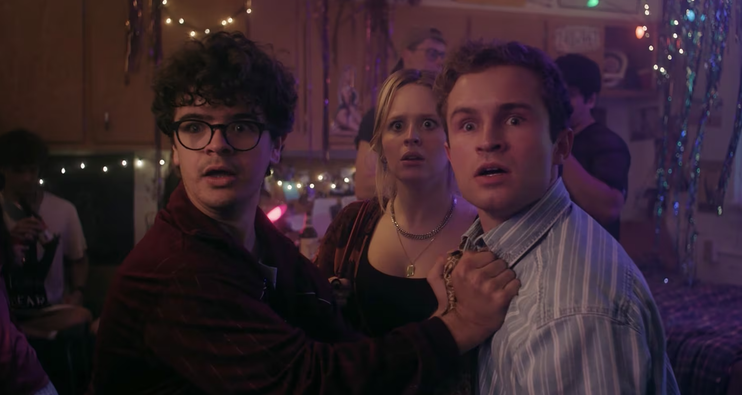 Gaten Matarazzo, Sean Giambrone and Lulu Wilson in Hulu's Pizza Movie