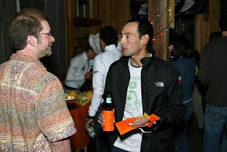 Colombian Cesar Grajales has a chat at the presentation