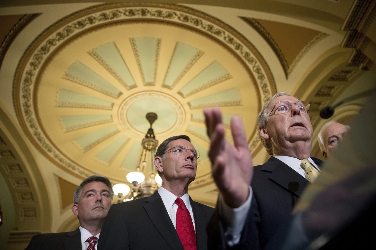 Sen. Mitch McConnell and other Republican senators.