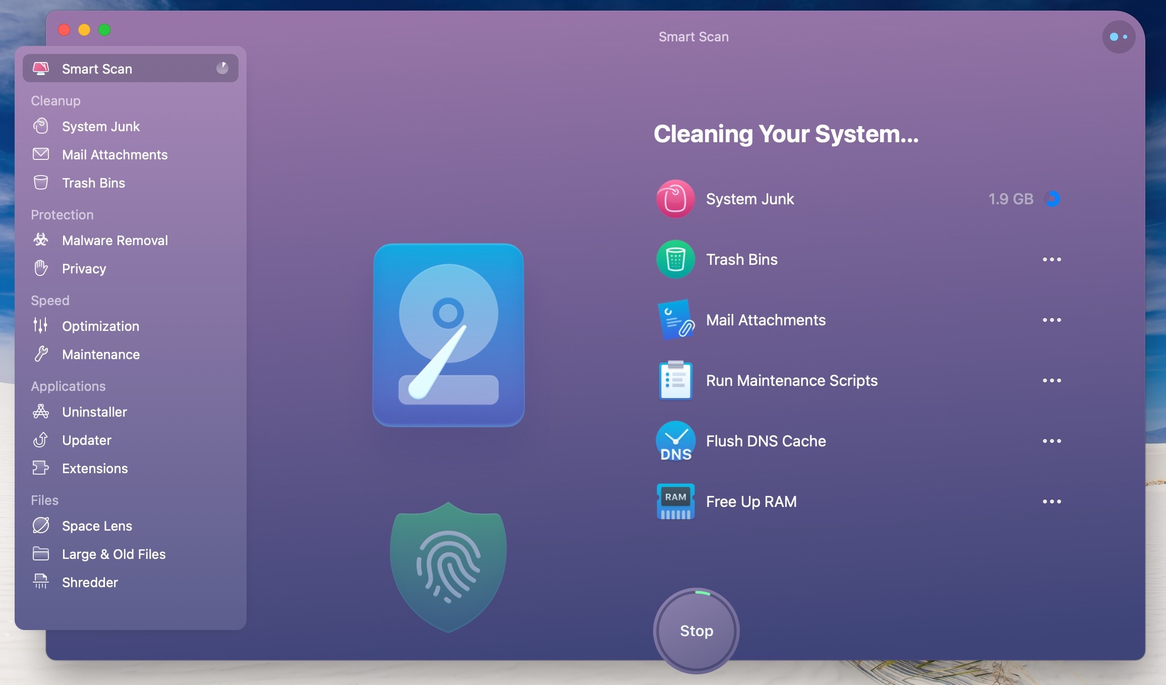 CleanMyMac Z cleaning