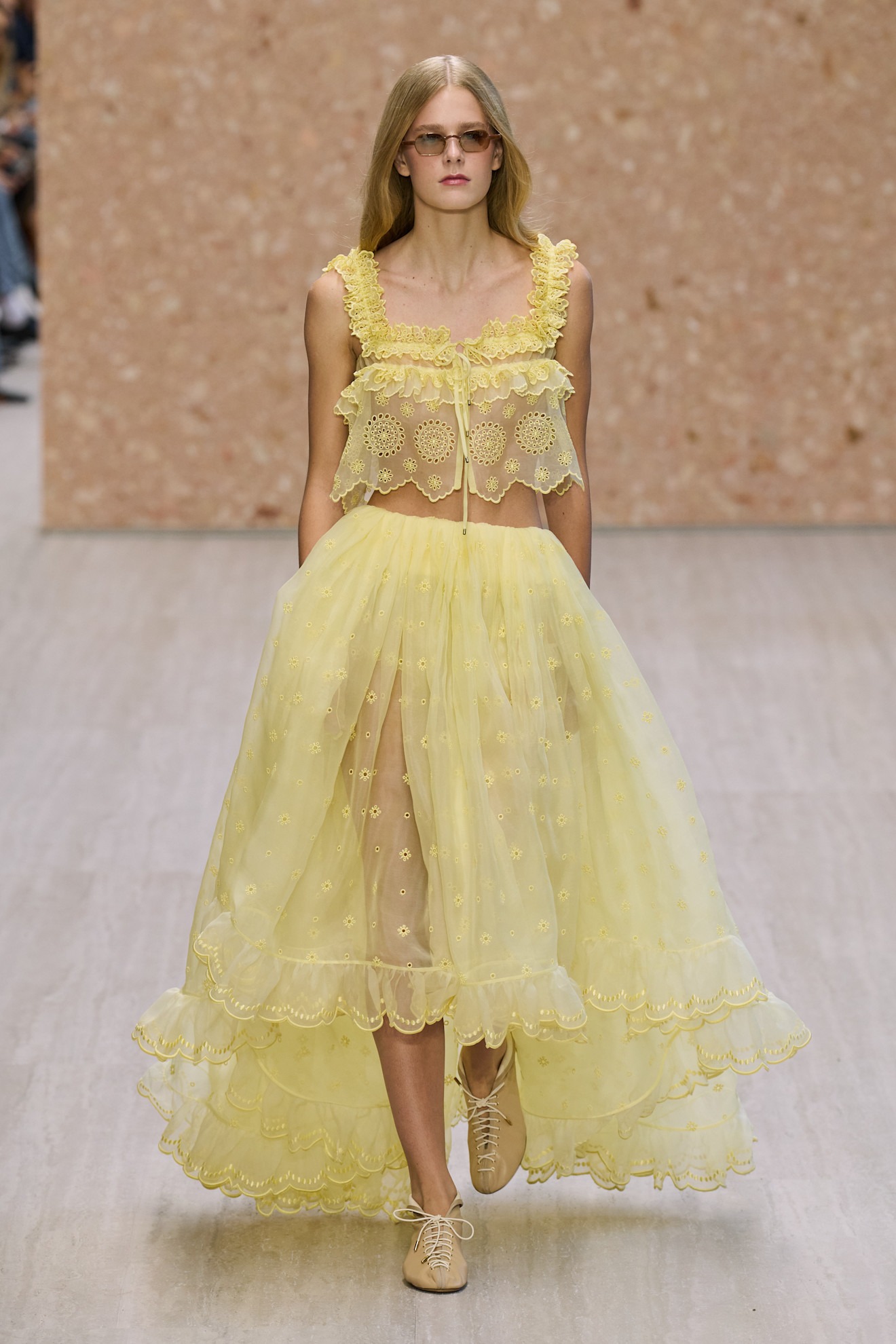 A model walks the Chlo&amp;eacute; spring/summer 2027 runway during Paris Fashion Week.
