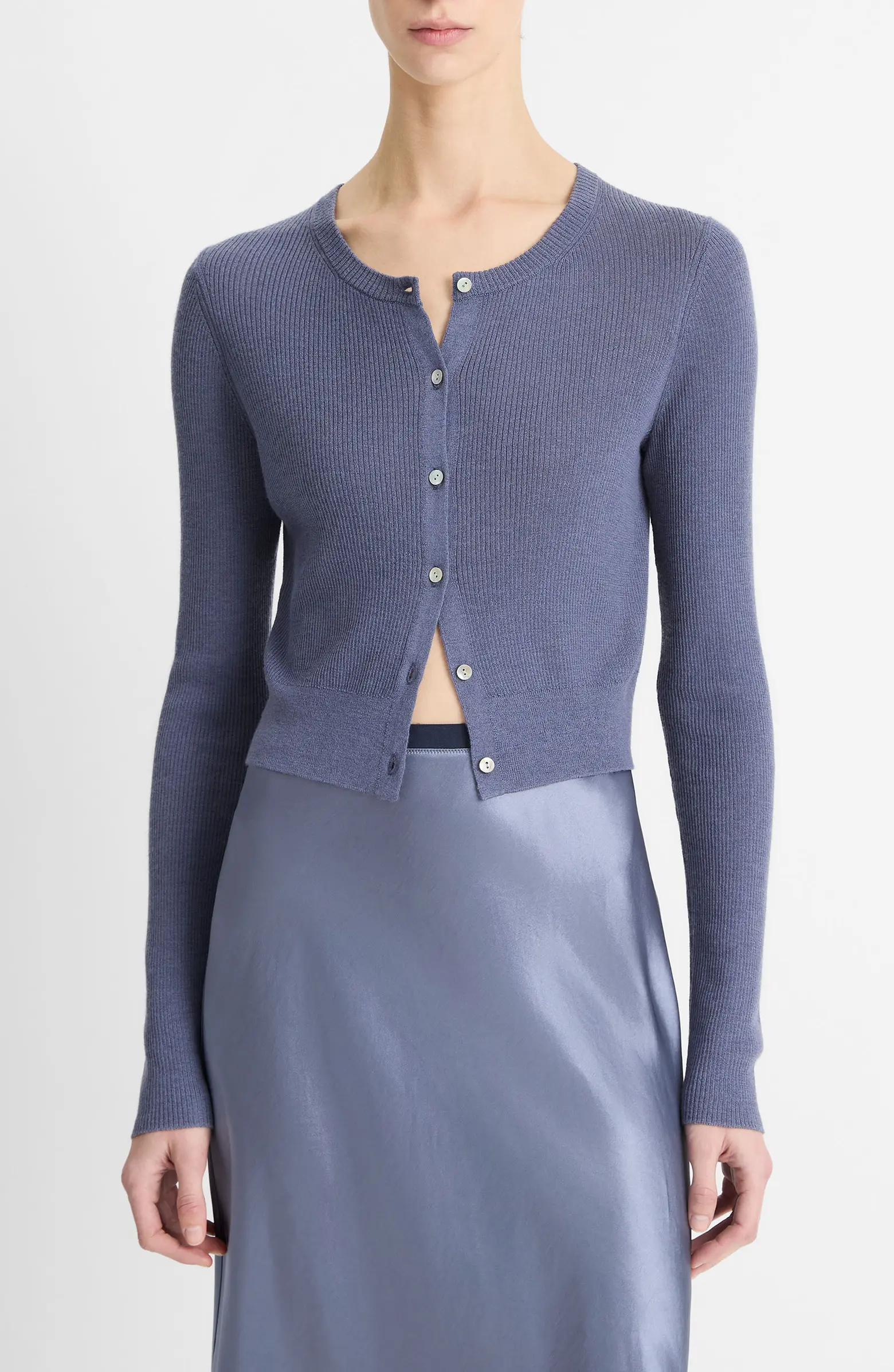 Vince, Cashmere &amp;amp; Silk Rib Cardigan