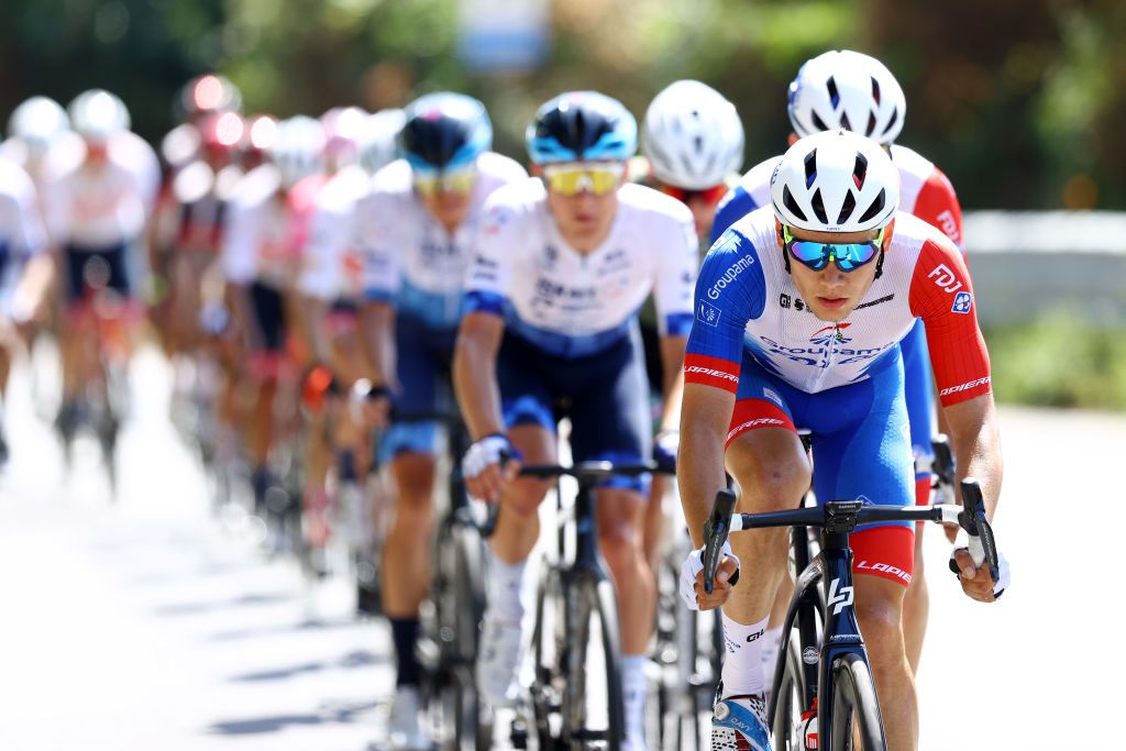 MESSINA ITALY MAY 11 Clement Davy of France and Team Groupama FDJ competes during the 105th Giro dItalia 2022 Stage 5 a 174km stage from Catania to Messina Giro WorldTour on May 11 2022 in Messina Italy Photo by Michael SteeleGetty Images