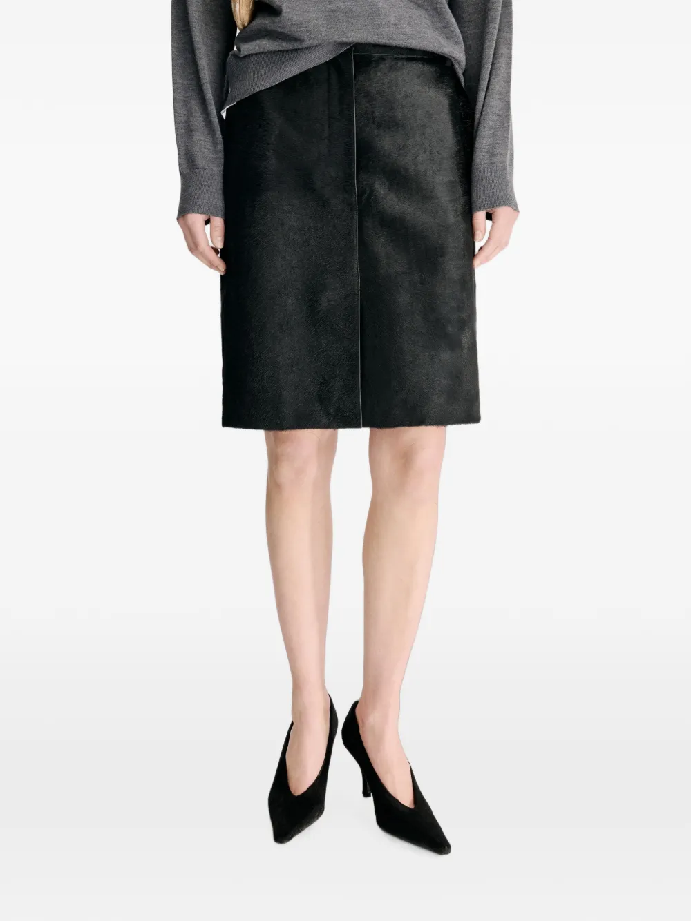 Loulou De Saison Debi Pony-Effect Leather Short Skirt | 38