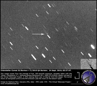 An image of 2I/Borisov captured on Sept. 24, 2019, in Italy.