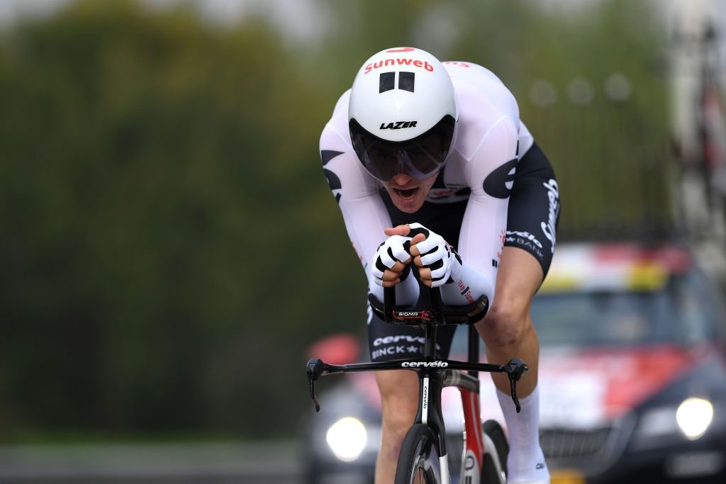 MILANO ITALY OCTOBER 25 Chad Haga of The United States and Team Sunweb during the 103rd Giro dItalia 2020 Stage 21 a 157km Individual time trial from Cernusco sul Naviglio to Milano ITT girodiitalia Giro on October 25 2020 in Milano Italy Photo by Tim de WaeleGetty Images