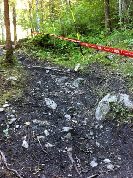 The Champery course has rocks, too.