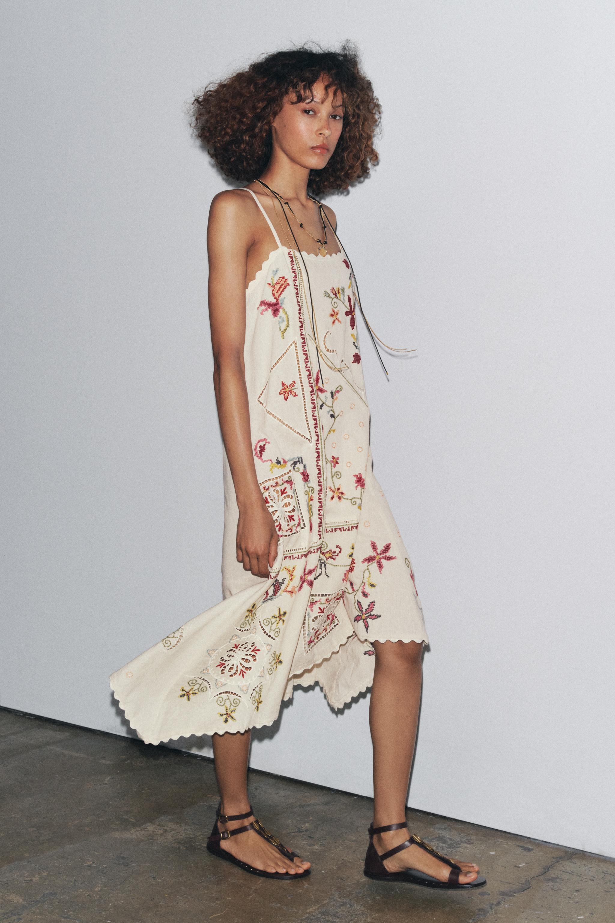 Zw Collection Asymmetric Embroidered Dress