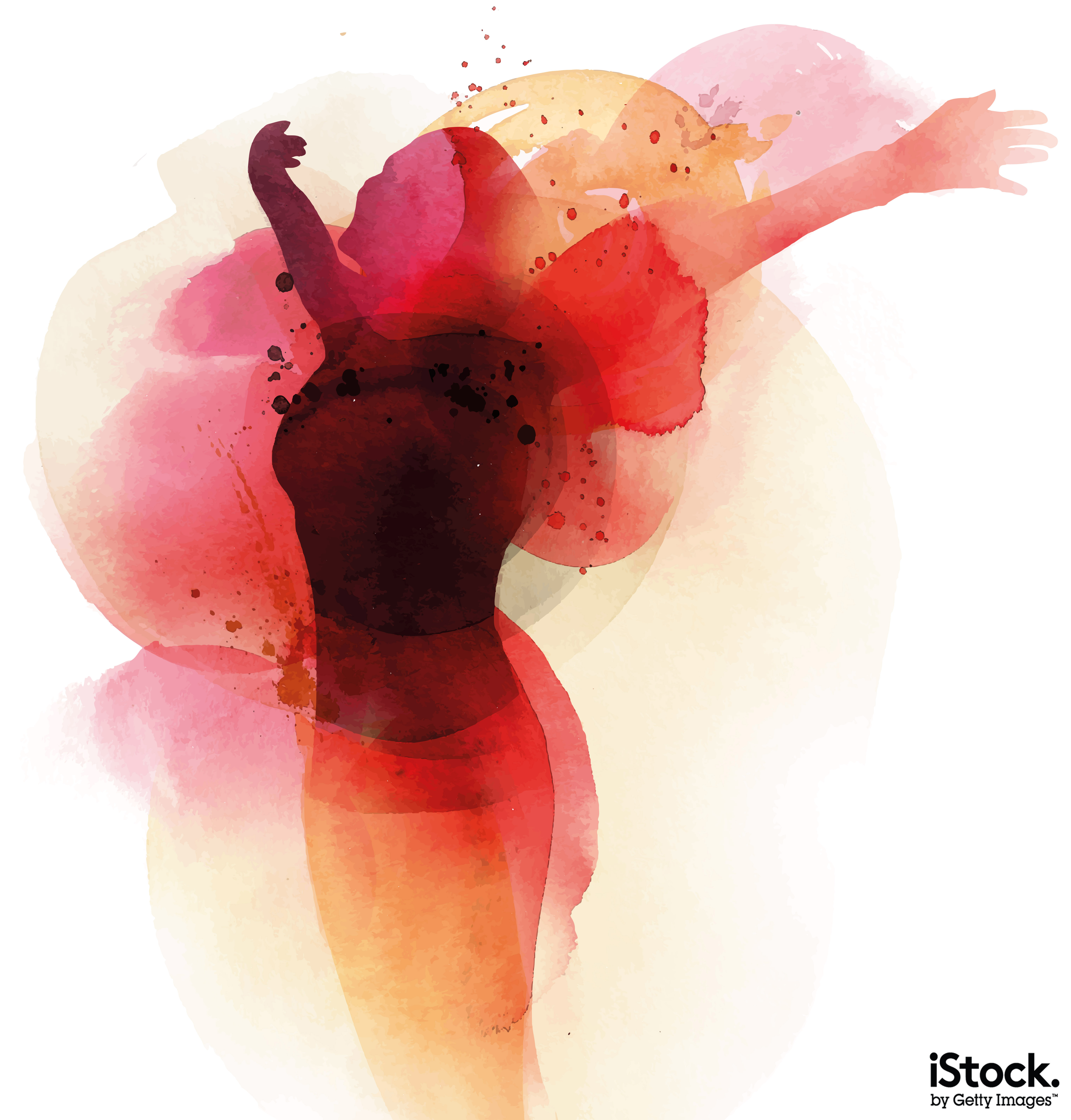 Freedom Watercolor by Christoph Kadur. This illustration might be used, for example, in designing a flyer for a life coach