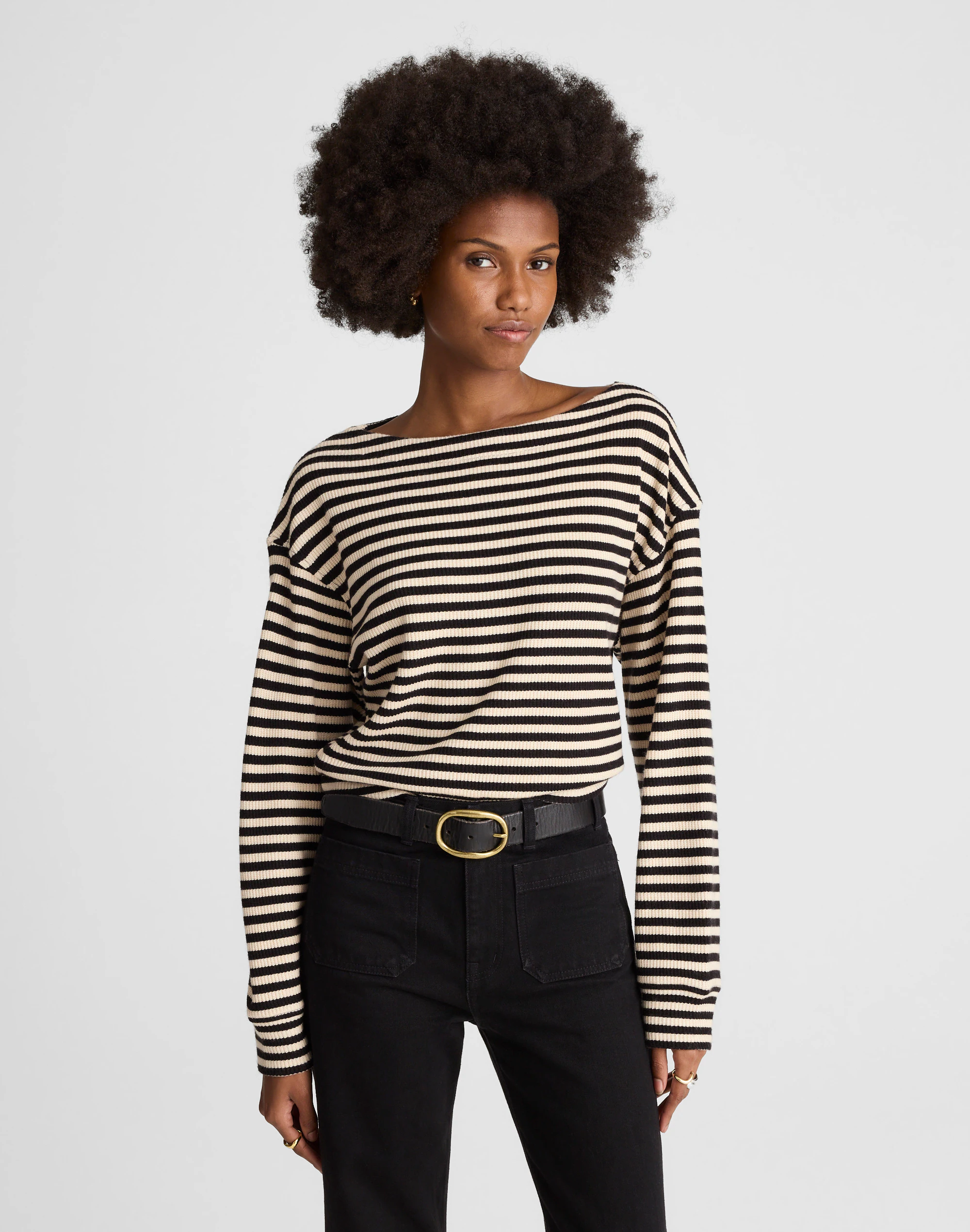 Boatneck Drop-Shoulder Top