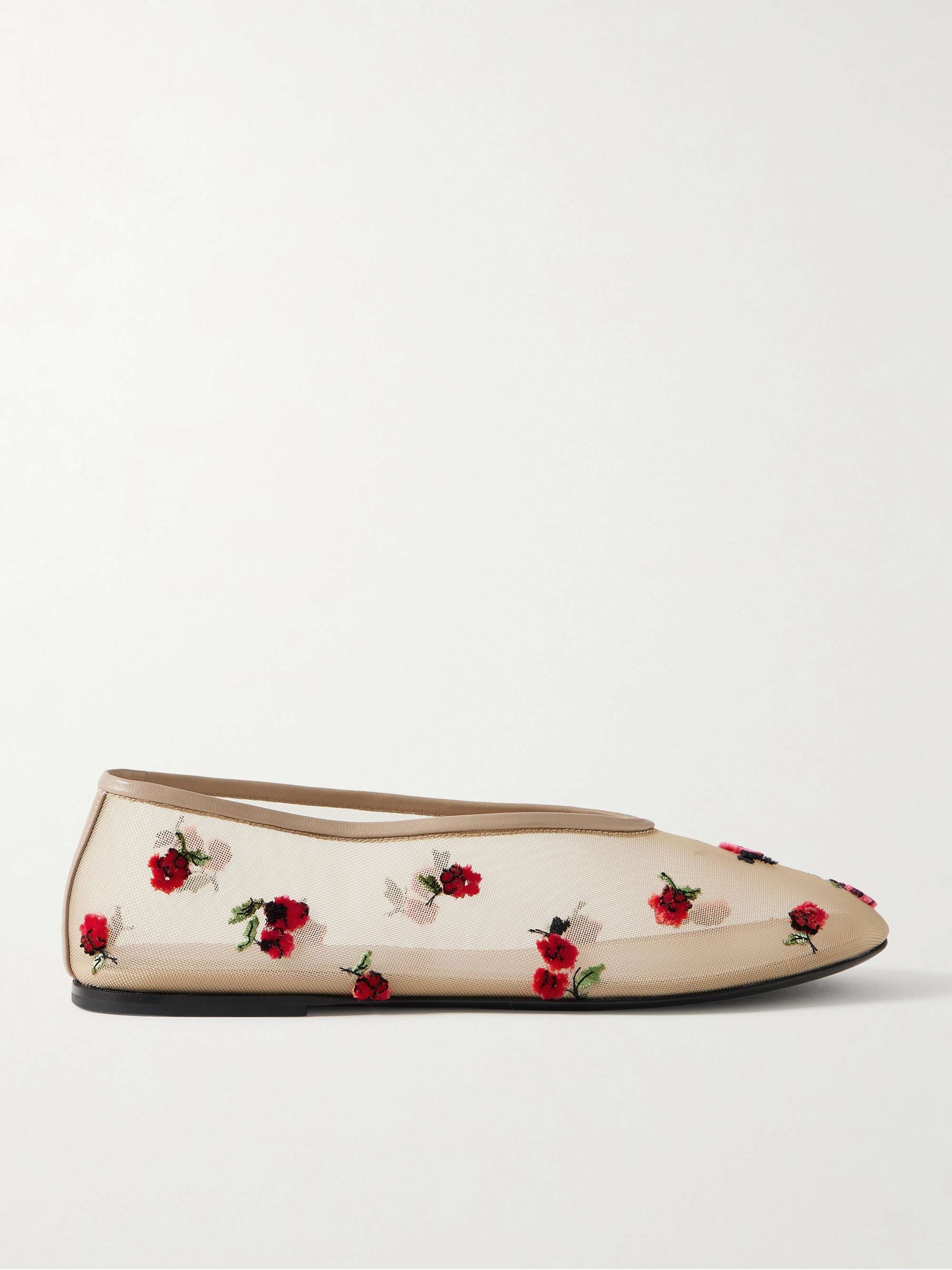 Marcy Embroidered Mesh Ballet Flats
