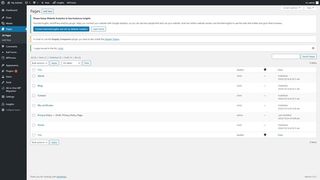 WordPress' dashboard showing the Pages menu