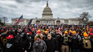 Pro-Trump rioters gather in front of the U.S. Capitol Building on Jan. 6, 2021 in Washington, D.C.