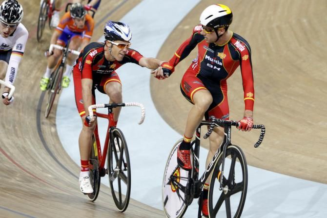 David Muntaner Juaneda and Albert Torres Barcelo (Spain) during the madison