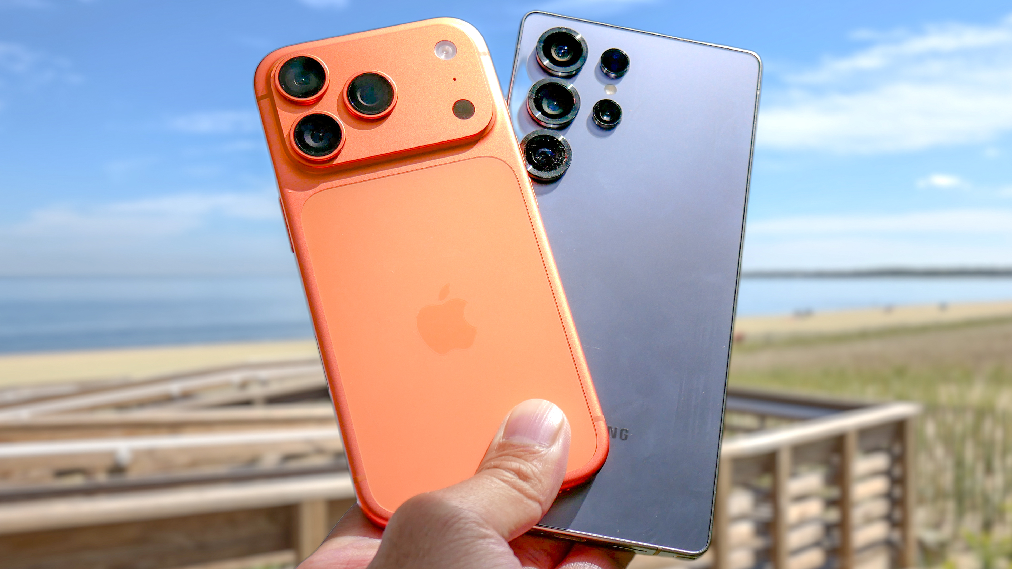 iPhone 17 Pro vs Galaxy S25 Ultra held in the hand.