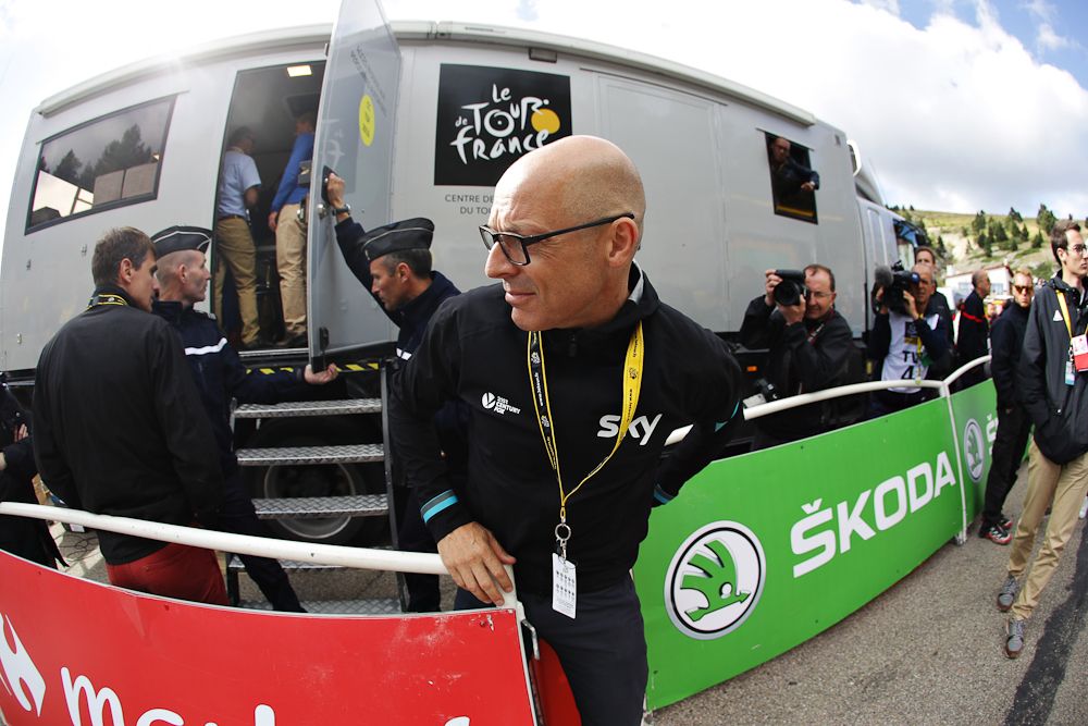 Team Sky GM Dave Brailsford was a busy man after stage 12