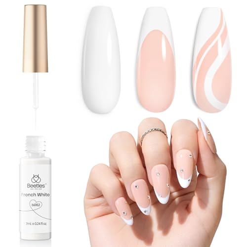 Beetle Gel Polished Nail Art Gel White Gel Lined UV Nail Polish 1 PCS 7ml Classic Basic White Gel Art Paint Thin French Production Line Soaked Gel DIY Manicure Salon Gift Women Girls Girls Cl208: Amazon.co.uk: Beauty
