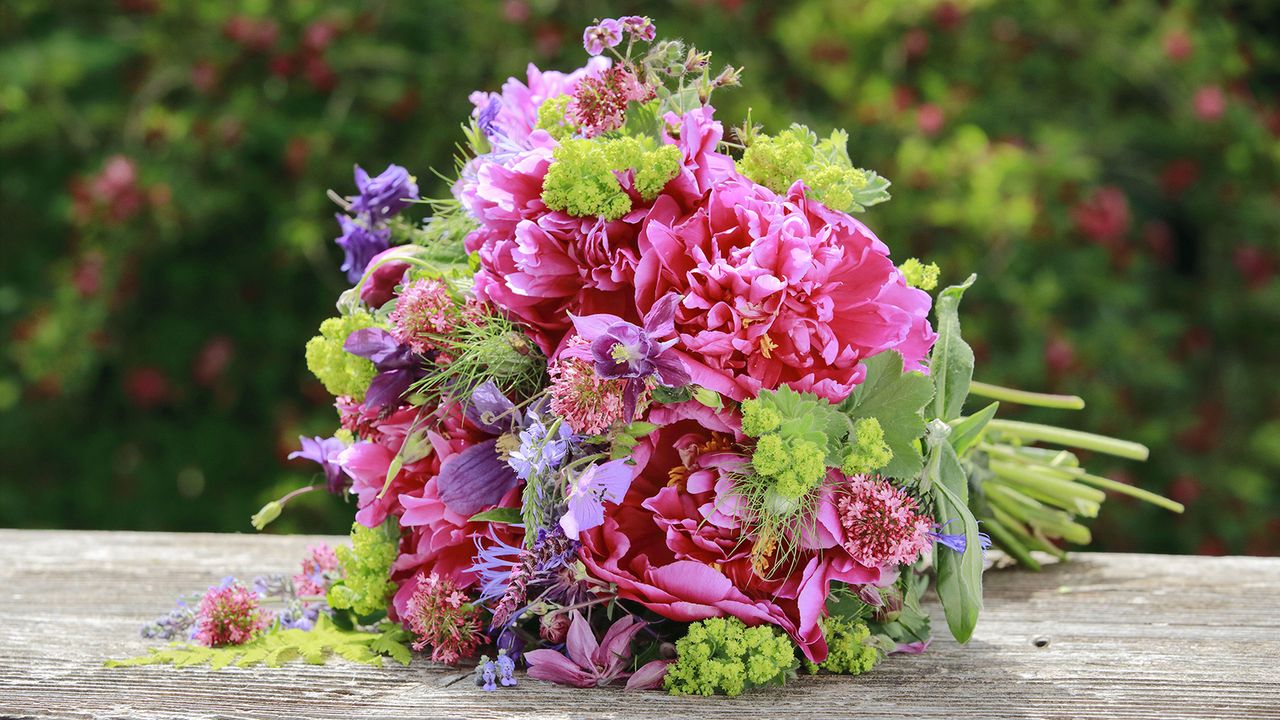 Bouquet of cutting garden flowers