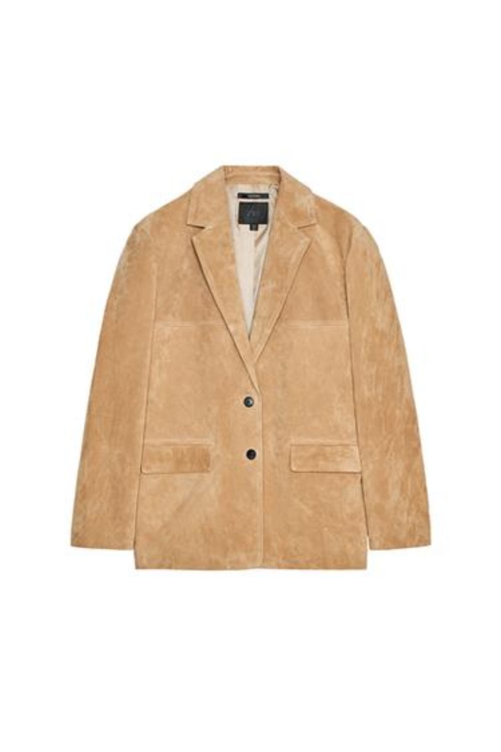Zara, 100% Suede Leather Blazer