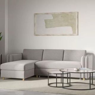 Grey modular corner sofa