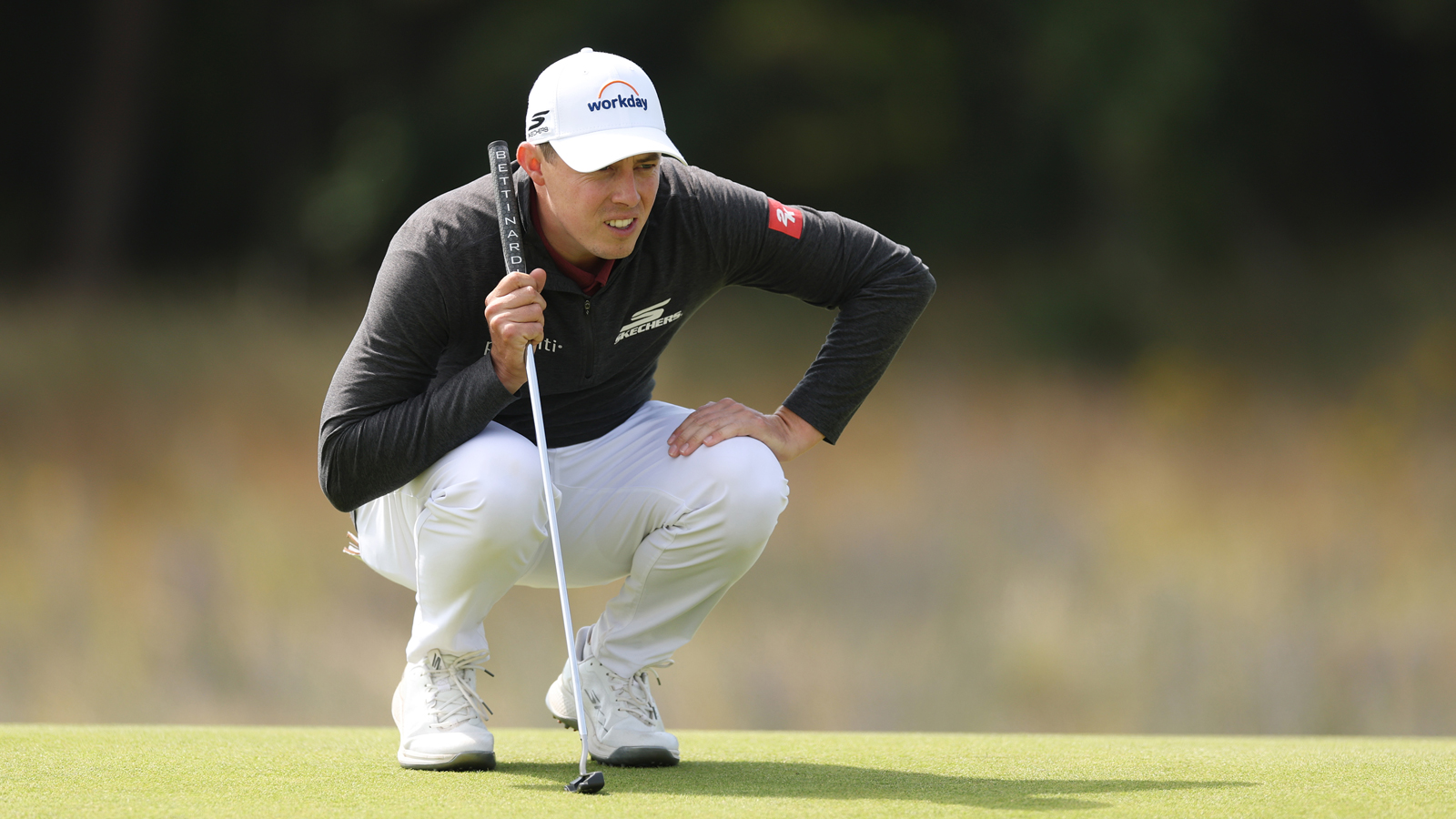 Matt Fitzpatrick lines up a putt