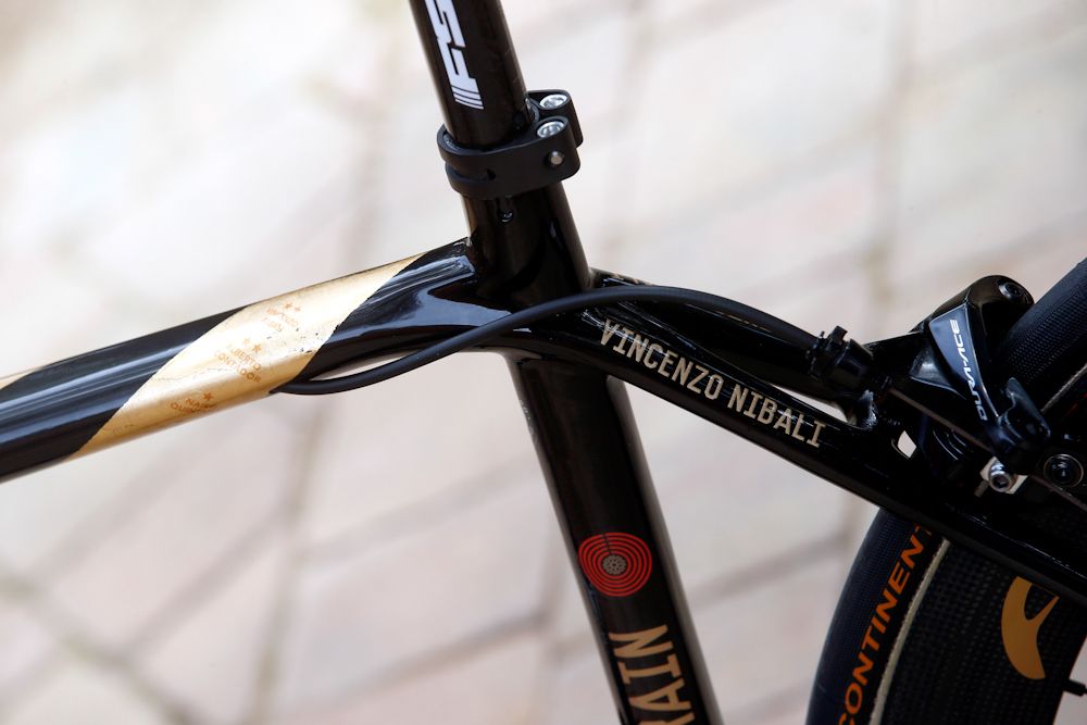 A custom touch for Nibali's bike, which will not be available to consumers.