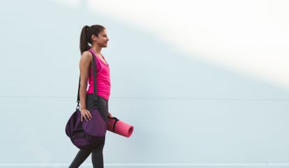 Woman prepared for yoga class