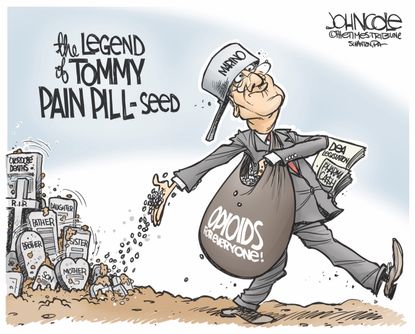 Political cartoon U.S. Opioid addiction crisis GOP Tom Marino withdrawal