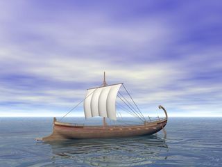 Ancient Greek sailboat